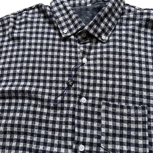 State & Liberty Shirt Mens Size 3XL Long Sleeve Flannel Stretch Check Gray NEW - Picture 3 of 5